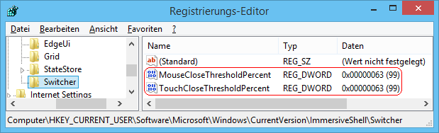 TouchCloseThresholdPercent, MouseCloseThresholdPercent