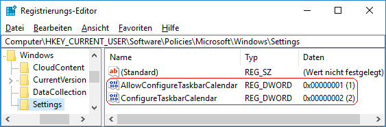 AllowConfigureTaskbarCalendar