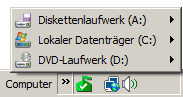 Arbeitsplatz / Computer in der Taskleiste