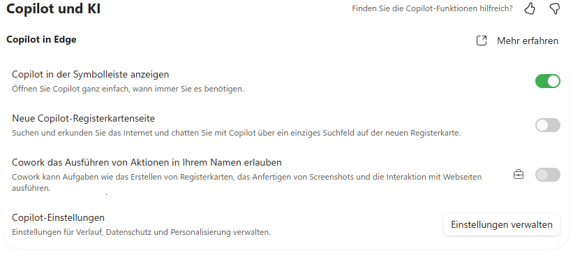 Cowork das Ausf&uuml;hren von Aktionen in Ihrem Namen erlauben