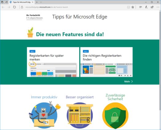 Tipps für Microsoft Edge