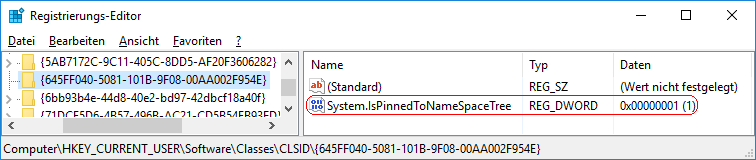 System.IsPinnedToNameSpaceTree