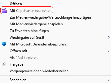 Klassisches Kontextmenü