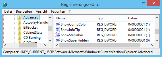 ShowStatusBar