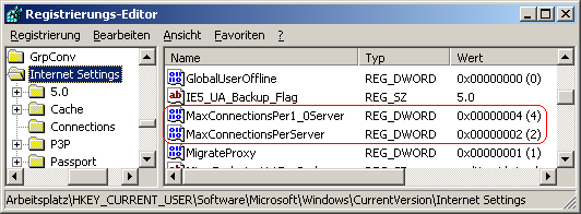 MaxConnectionsPerServer