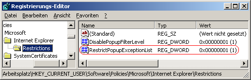 RestrictPopupExceptionList