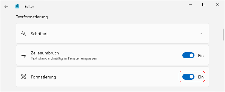 Textformatierung