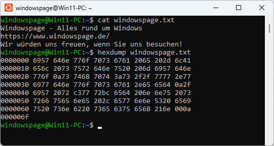 hexdump windowspage.txt