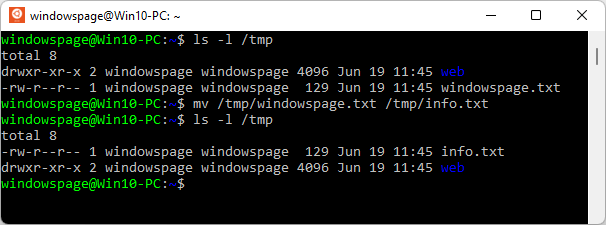 mv /tmp/windowspage.txt /tmp/info.txt