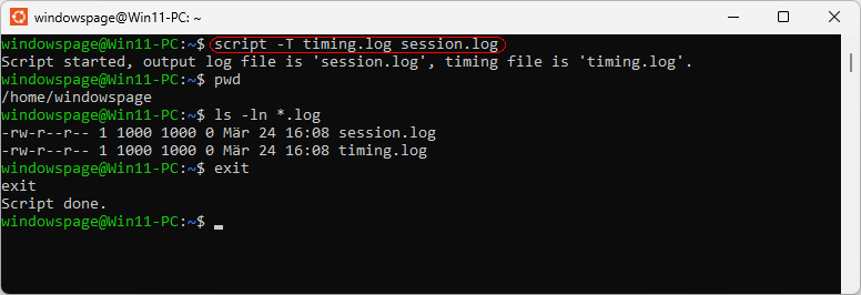 script -T timing.log sessions.log