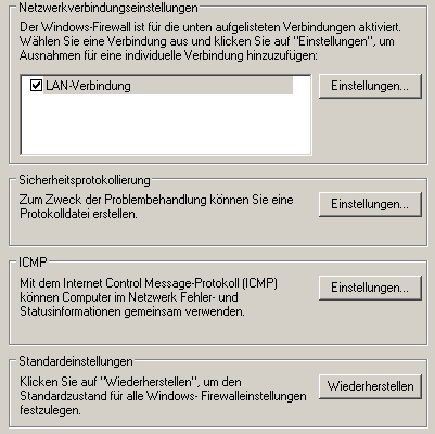 Windows-Firewall "Erweitert"