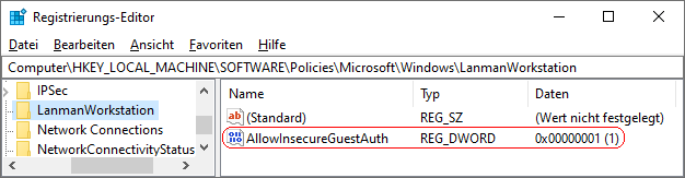 AllowInsecureGuestAuth