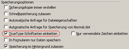 TrueType-Schriftarten einbetten