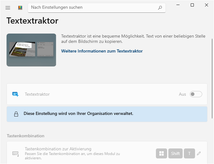 "Textextraktor" ("Text Extractor")