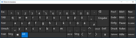 Bildschirmtastatur Windows 10