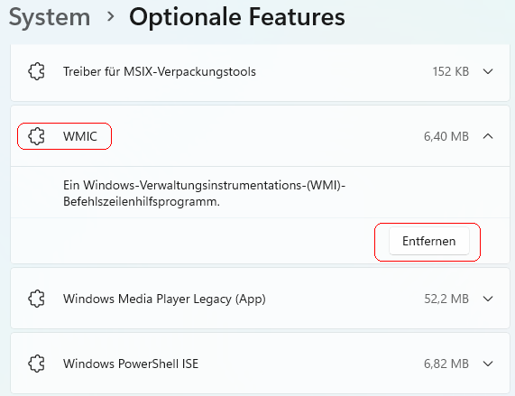 Optionale Features